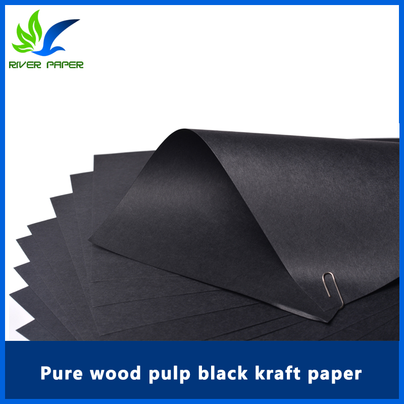 Pure wood pulp black kraft paper 80-550g